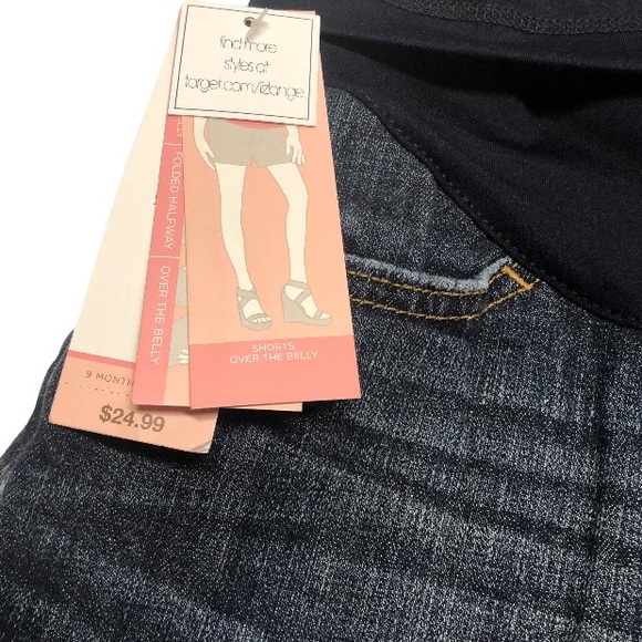 NWT Liz Lange Maternity Denim Shorts, Size Medium - Picture 4 of 9